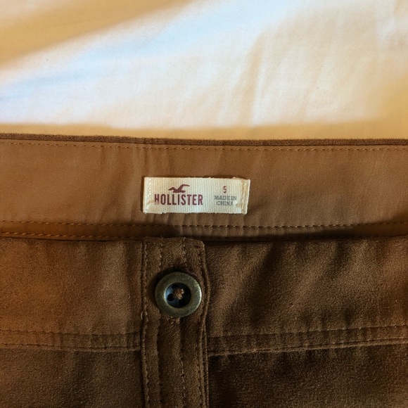 Hollister button up brown Swede skirt - Picture 3 of 3